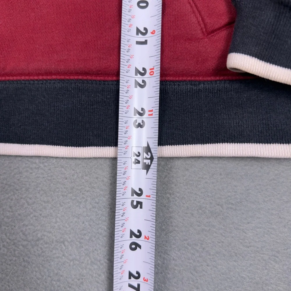 Nike Sportswear Half Zip Sweatshirt Mens Large Burgundy Maroon Color Block